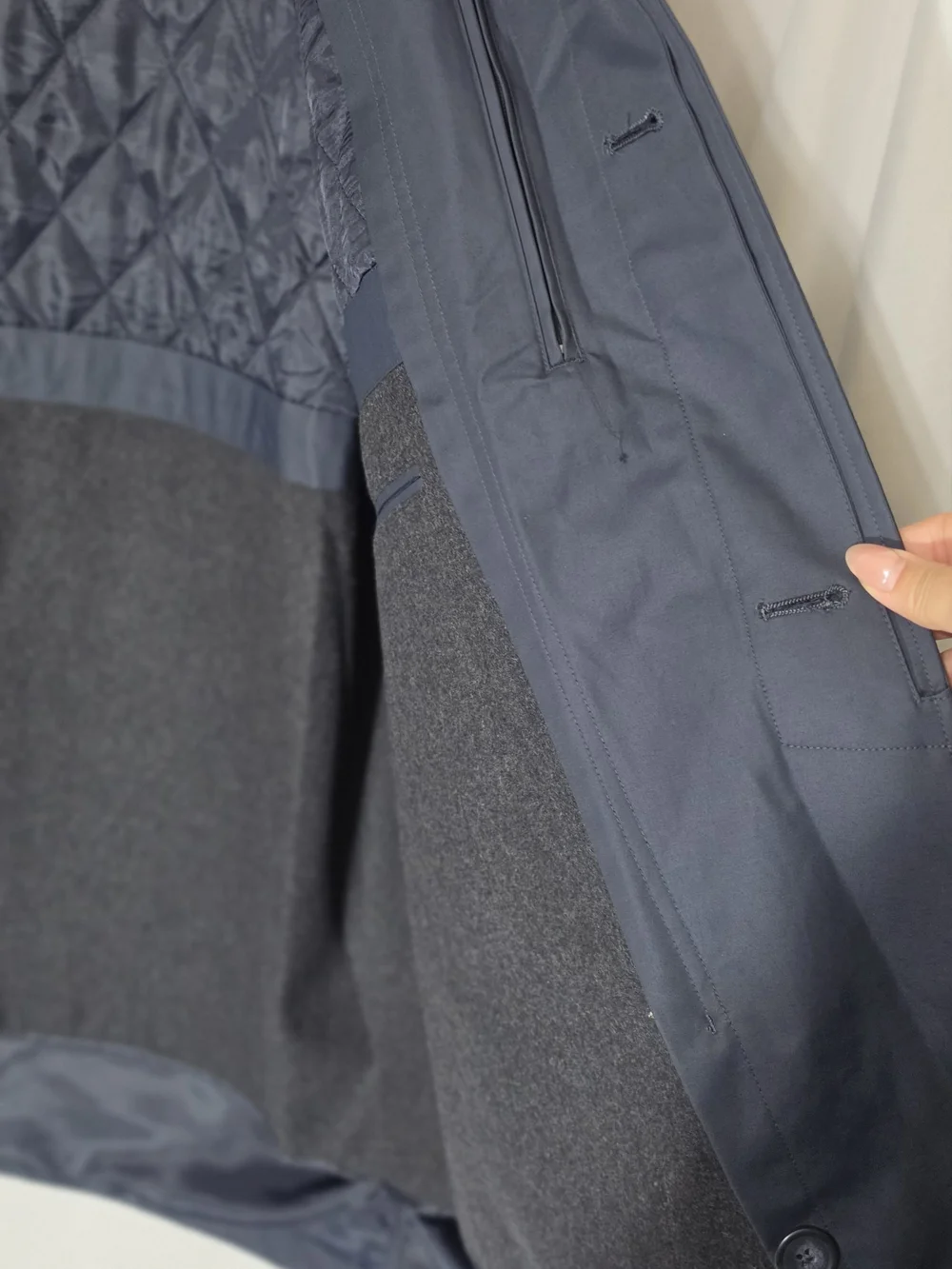 Ralph Lauren Navy Quilted-Lined Pea Coat